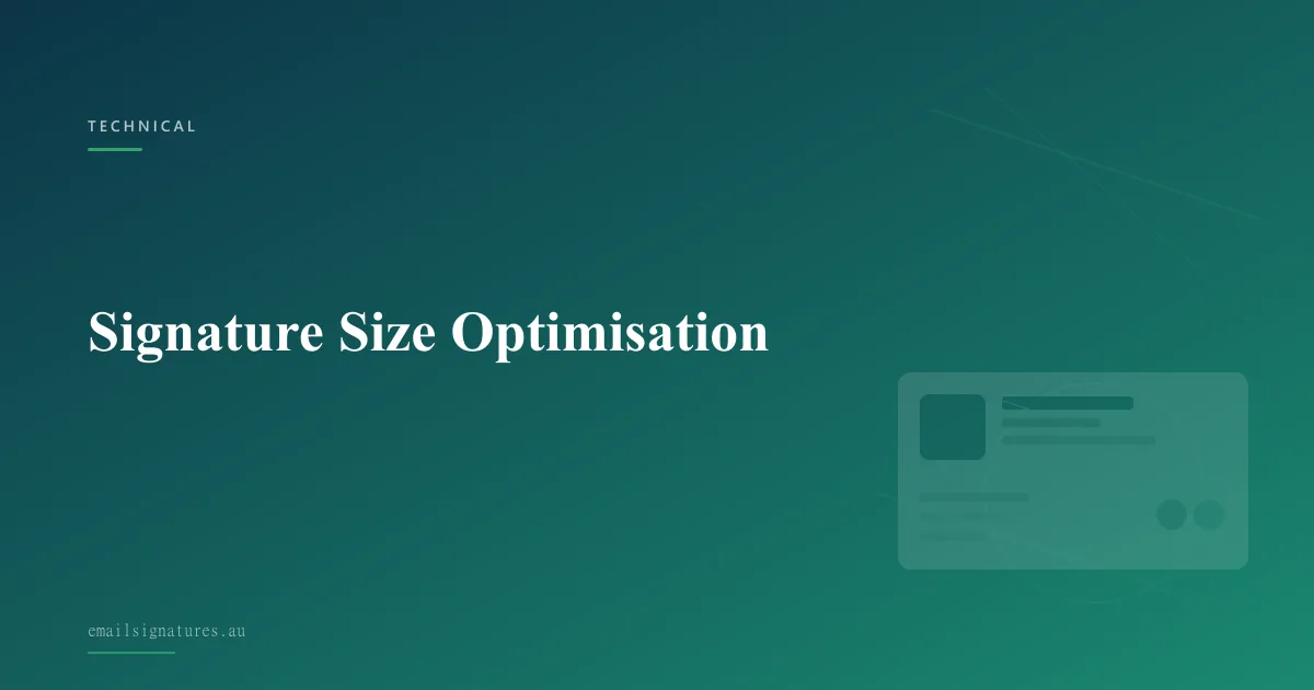 Optimising email signature file size and dimensions for fast loading