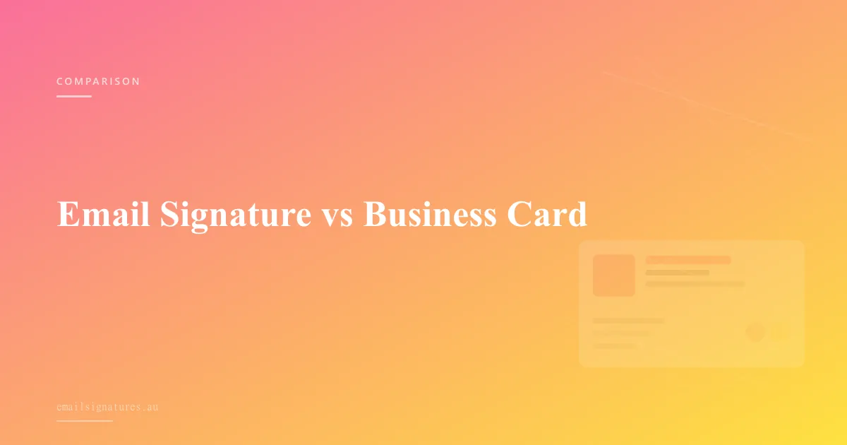 Comparing email signatures versus traditional business cards for networking
