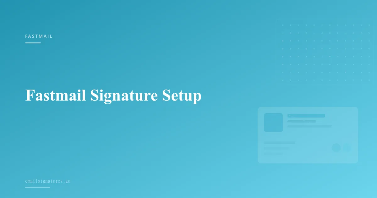 Setting up a custom HTML email signature in Fastmail