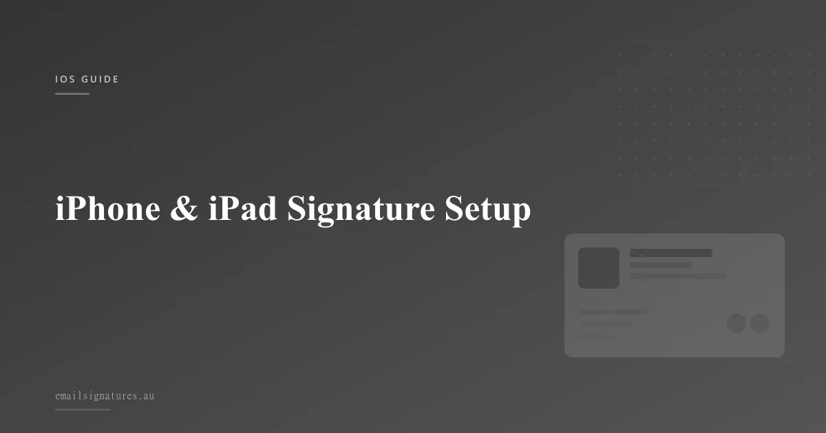 How to set up an email signature on iPhone and iPad Mail app