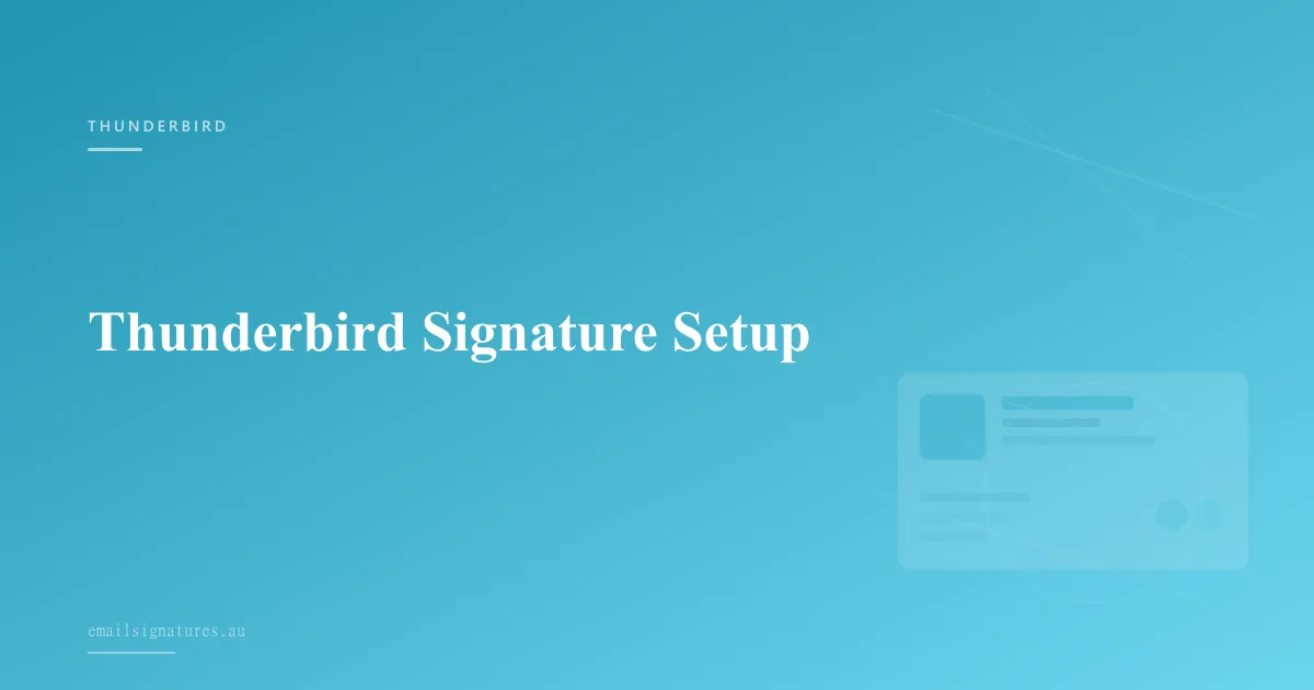 Configuring HTML email signatures in Mozilla Thunderbird